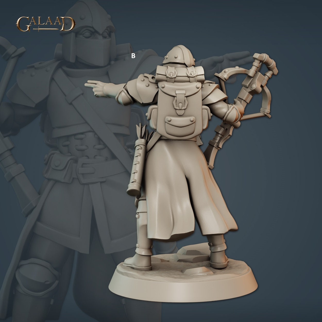 Human Vanguard Crossbow | Galaad Miniatures | Compatible with D&D/AoS | Fantasy | Tabletop RPG