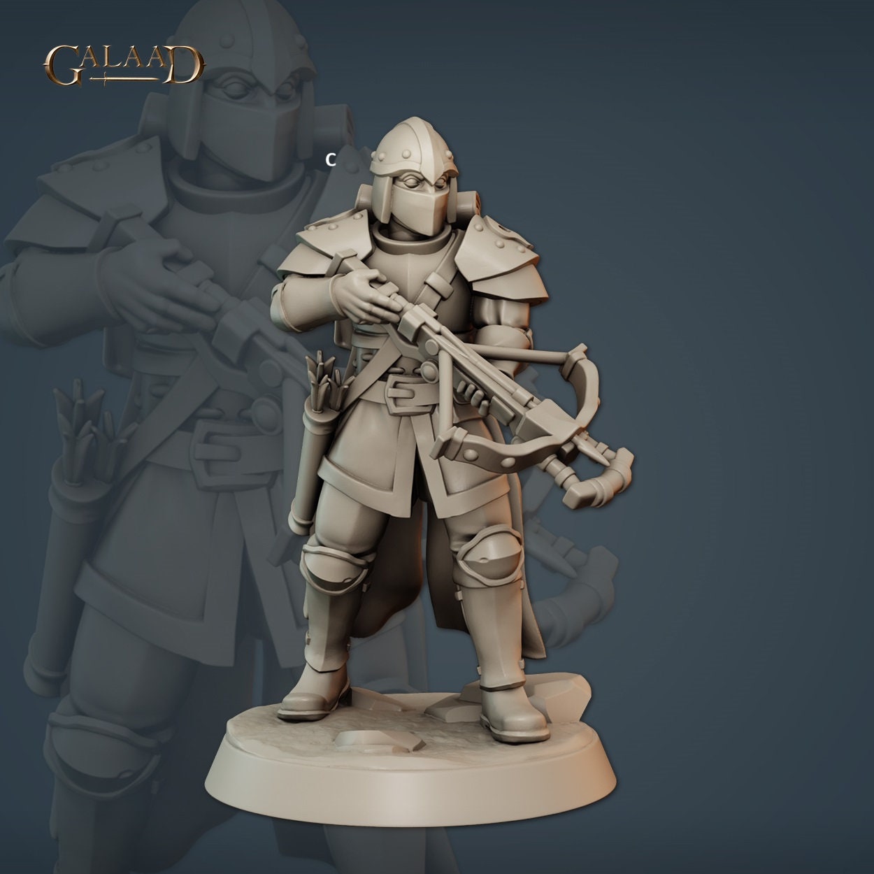 Human Vanguard Crossbow | Galaad Miniatures | Compatible with D&D/AoS | Fantasy | Tabletop RPG