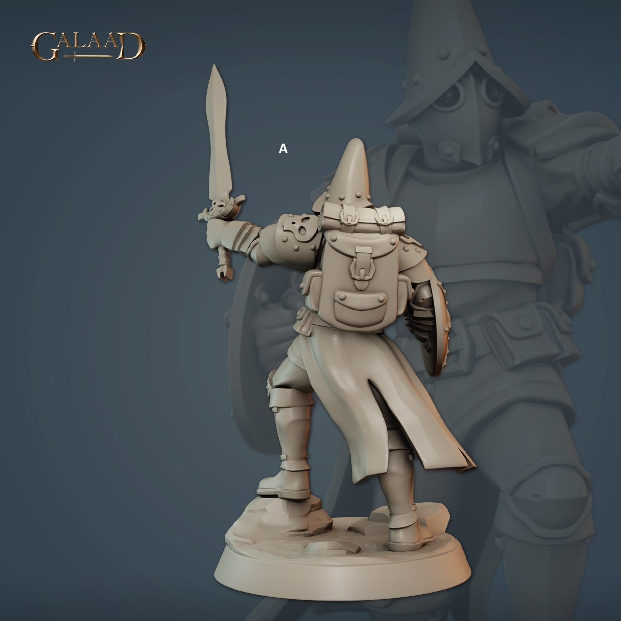 Human Vanguard Fighter | Galaad Miniatures | Compatible with D&D/AoS | Fantasy | Tabletop RPG