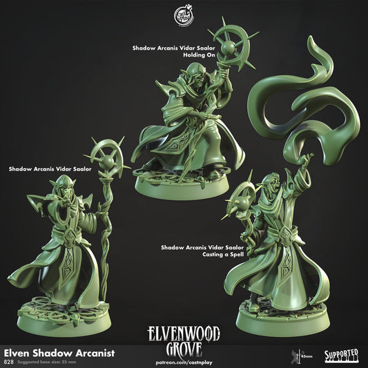 Elven Shadow Arcanist | CastnPlay Miniatures | Compatible with D&D/AoS | Fantasy | Tabletop RPG