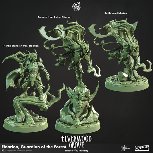 Eldarian Guardian of the Forest | CastnPlay Miniatures | Compatible with D&D/AoS | Fantasy | Tabletop RPG