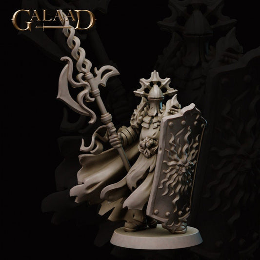 a statue of a man with a sword and shield