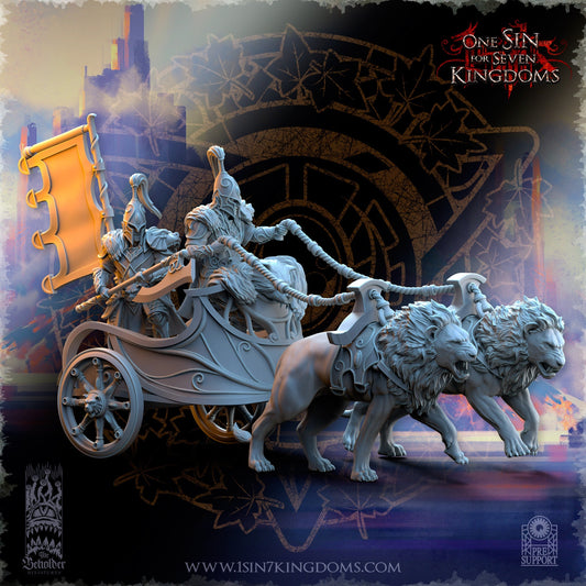 SilverMoor Elf Bear Guardian Chariot | The Beholder Miniatures | Compatible with D&D/AoS | Fantasy | Tabletop RPG