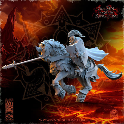 Realms of Mayhem Knight Lancer | The Beholder Miniatures | Compatible with D&D/AoS | Fantasy | Tabletop RPG