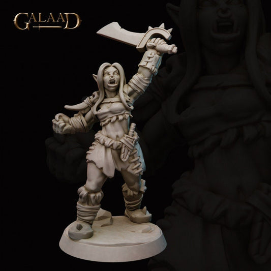a statue of a woman holding a knife