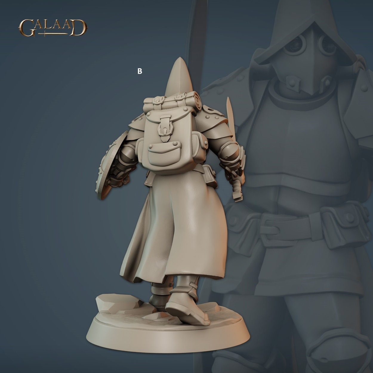 Human Vanguard Fighter | Galaad Miniatures | Compatible with D&D/AoS | Fantasy | Tabletop RPG