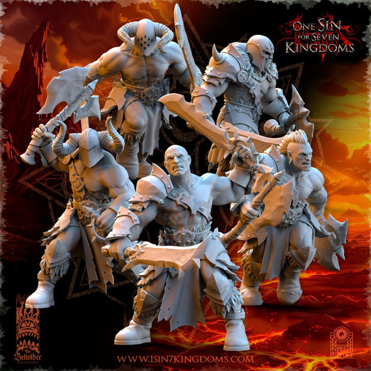 Realms of Mayhem Marauders Dual Wielding Warband Set | The Beholder Miniatures | Compatible with D&D/AoS | Fantasy | Tabletop RPG
