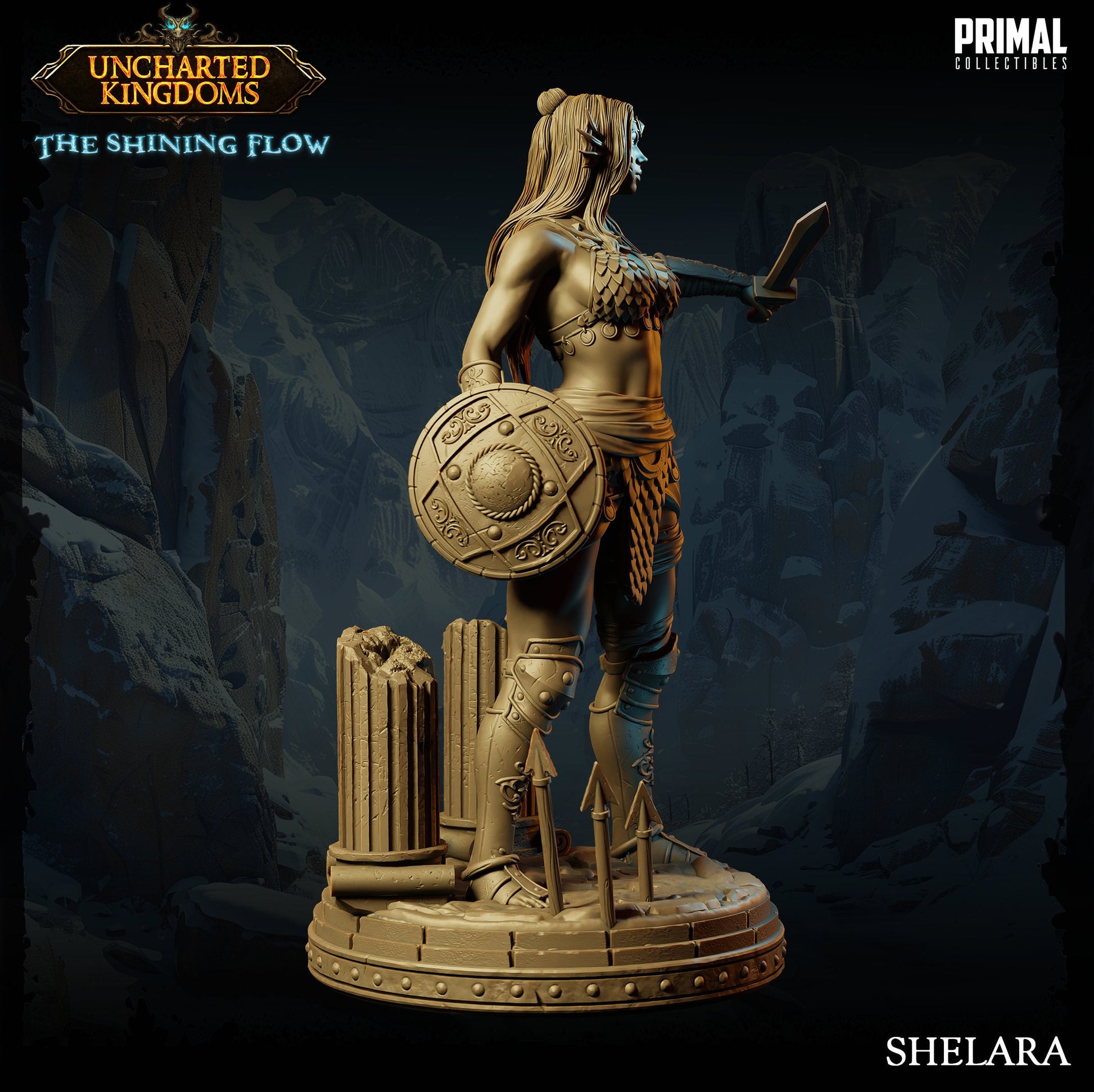 Female Fighter Shelara | Primal Collectibles | Compatible with D&D/AoS | Fantasy