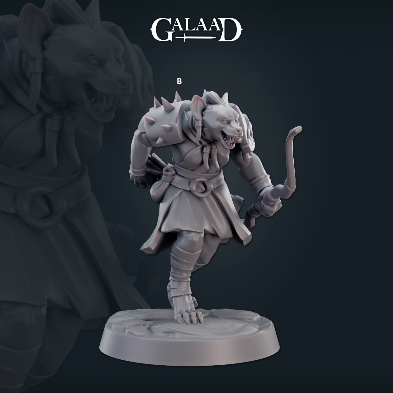 Female Gnoll Warrior | Galaad Miniatures | Compatible with D&D/AoS | Fantasy | Tabletop RPG
