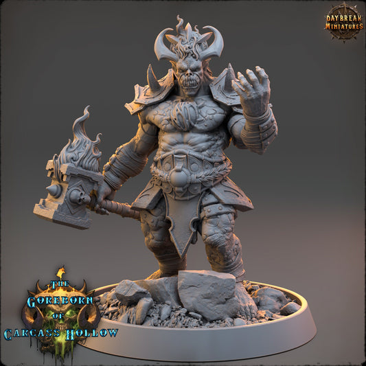 Goreborn Fighter General Raxar Boneharrow | DayBreak Miniatures | Compatible with D&D/AOS | Fantasy | Tabletop
