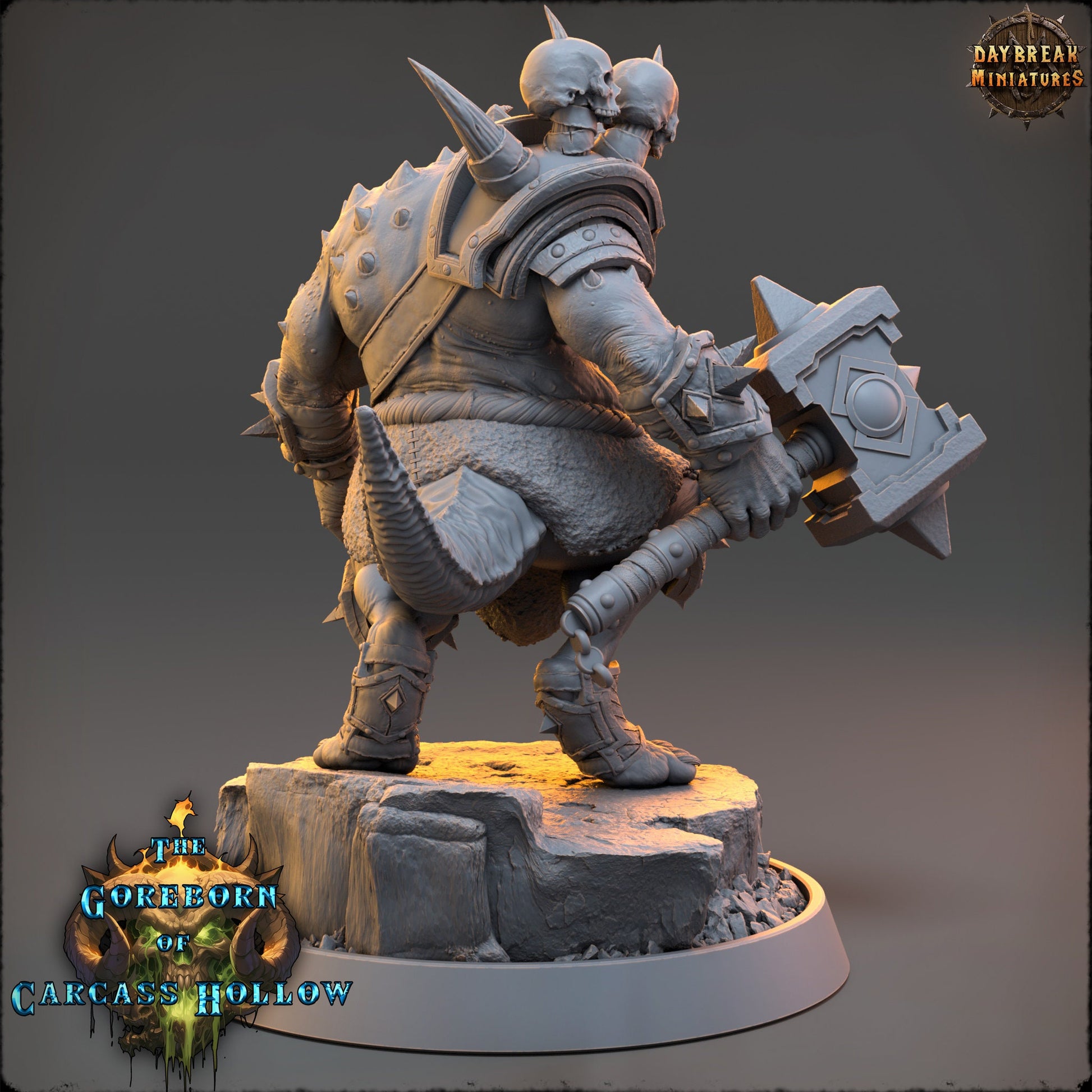 Goreborn Butcher Myrath Spikeskull | DayBreak Miniatures | Compatible with D&D/AOS | Fantasy | Tabletop