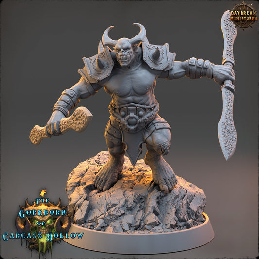 Goreborn Barbarian Syathar Nolko | DayBreak Miniatures | Compatible with D&D/AOS | Fantasy | Tabletop