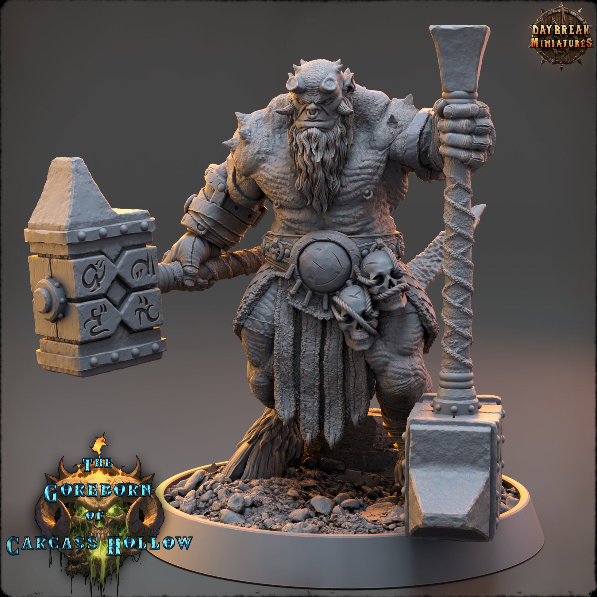 Goreborn Warrior Vregosh Dooz | DayBreak Miniatures | Compatible with D&D/AOS | Fantasy | Tabletop