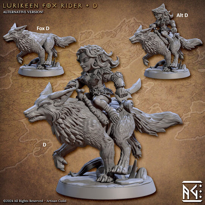 Lurikeen Fox Rider Warrior | Artisan Guild Miniatures | Compatible with D&D/AoS | Fantasy | Tabletop RPG