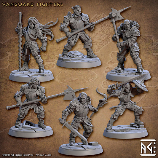 Vanguard Fighters | Artisan Guild Miniatures | Compatible with D&D/AoS | Fantasy | Tabletop RPG
