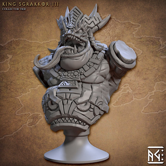 Lizard King Sgrakkor Bust | Artisan Guild | Compatible with D&D/AoS | Fantasy