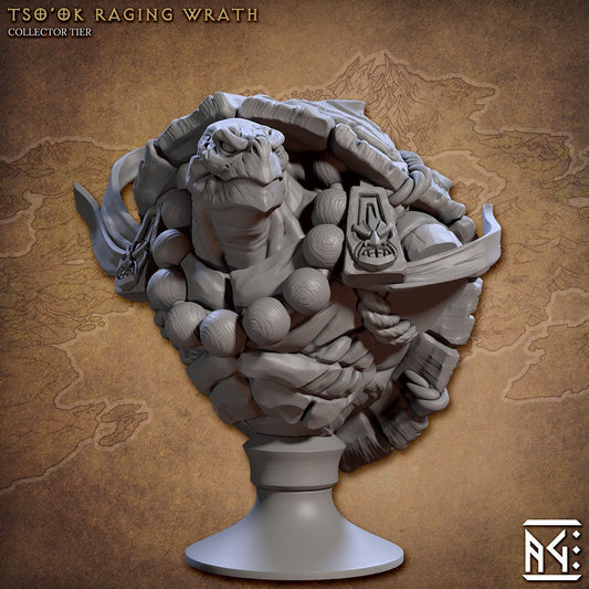 Tortle Fighter Tso'ok Bust | Artisan Guild | Compatible with D&D/AoS | Fantasy