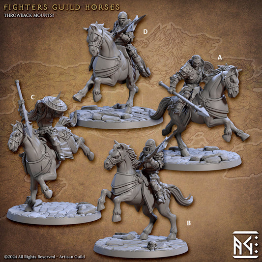 Vanguard Fighters Guild Rider | Artisan Guild Miniatures | Compatible with D&D/AoS | Fantasy | Tabletop RPG