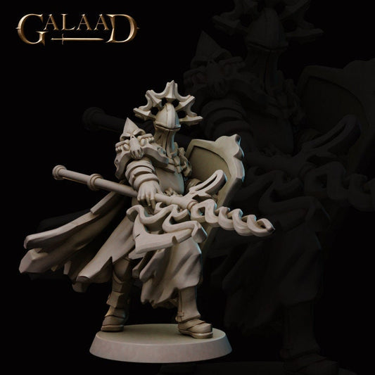 a statue of a knight with a sword