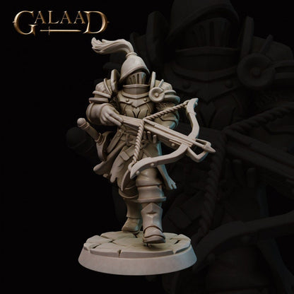 a statue of a knight holding a bow