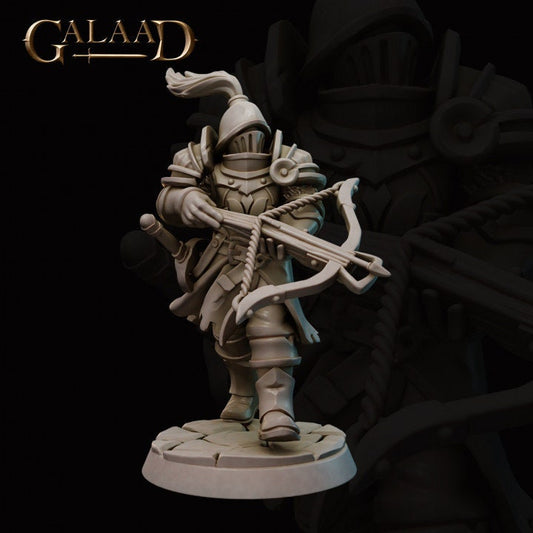 a statue of a knight holding a bow
