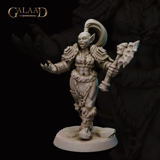 a statue of a female warrior holding a sword
