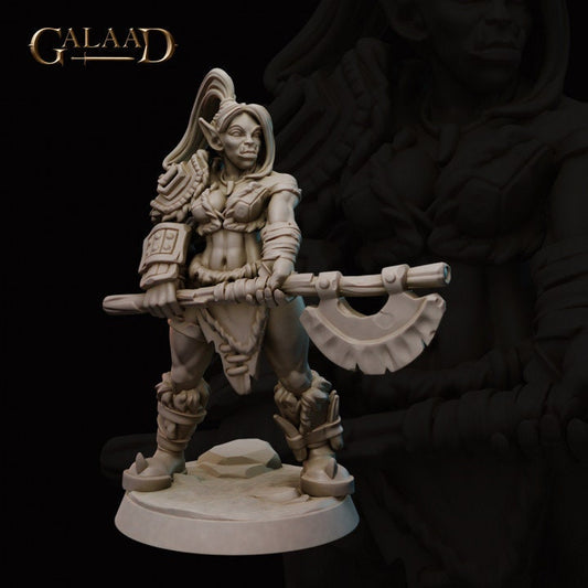 a statue of a woman with a gun