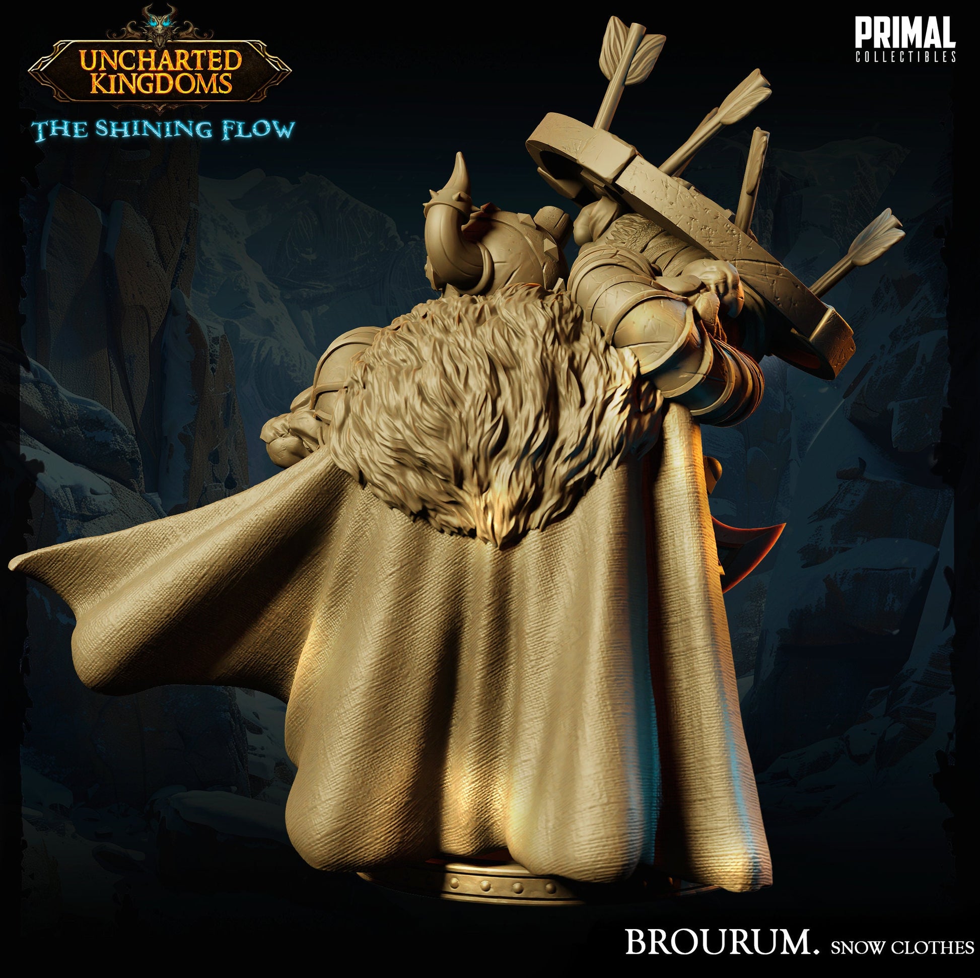 Dwarf Fighter Brourum Bust | Primal Collectibles | Compatible with D&D/AoS | Fantasy