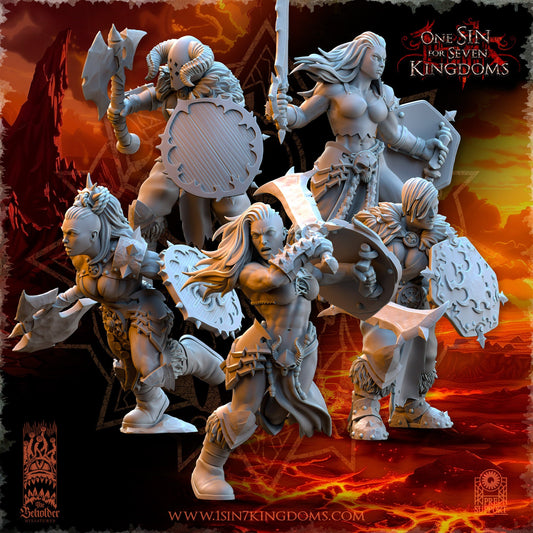 Realms of Mayhem Female Marauders | The Beholder Miniatures | Compatible with D&D/AoS | Fantasy | Tabletop RPG