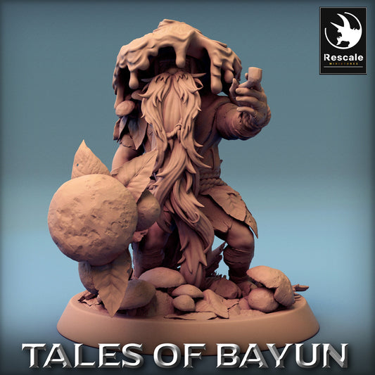 Bayun Druid Mushroom Hat Smoke | Rescale Miniatures | Compatible with D&D/AoS | Fantasy | Tabletop RPG