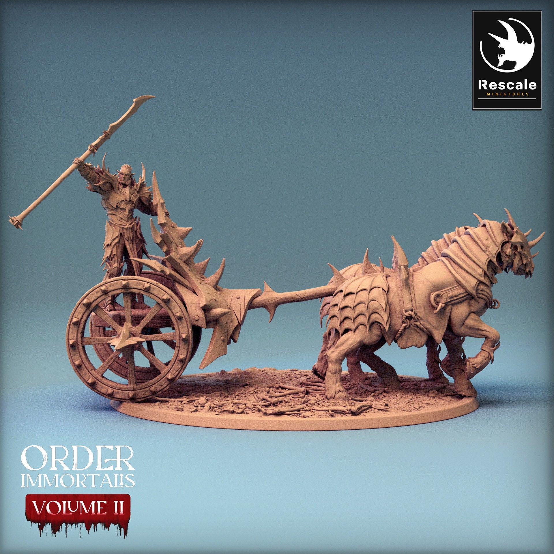 Immortalis Chariot Walk No Helmet | Rescale Miniatures | Compatible with D&D/AoS | Fantasy | Tabletop RPG