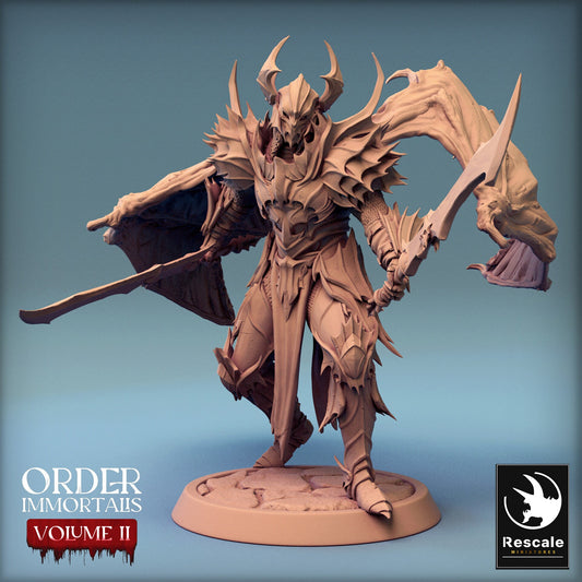 Immortalis Draven Full Armor Dual Wield Swords and Wings | Rescale Miniatures | Compatible with D&D/AoS | Fantasy | Tabletop RPG