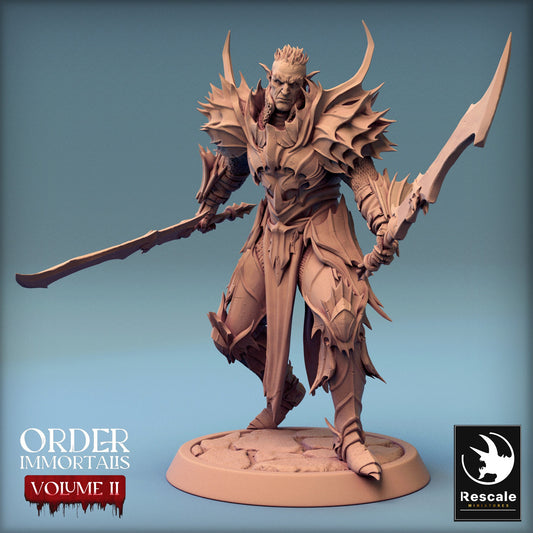 Immortalis Draven Dual Wield Swords | Rescale Miniatures | Compatible with D&D/AoS | Fantasy | Tabletop RPG