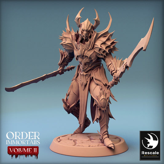 Immortalis Draven Full Armor Dual Wield Swords | Rescale Miniatures | Compatible with D&D/AoS | Fantasy | Tabletop RPG