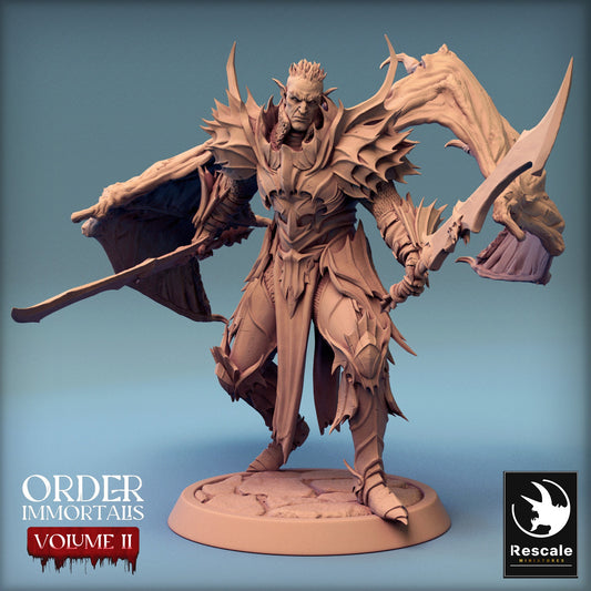 Immortalis Draven Dual Wield Swords and Wings | Rescale Miniatures | Compatible with D&D/AoS | Fantasy | Tabletop RPG