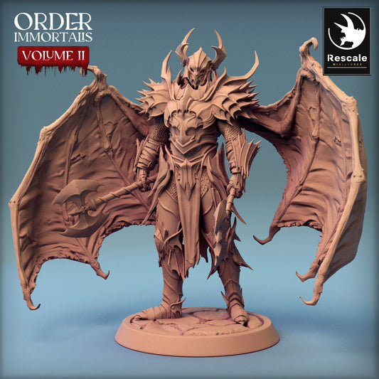 Immortalis Draven Full Armor Chief with Wings | Rescale Miniatures | Compatible with D&D/AoS | Fantasy | Tabletop RPG