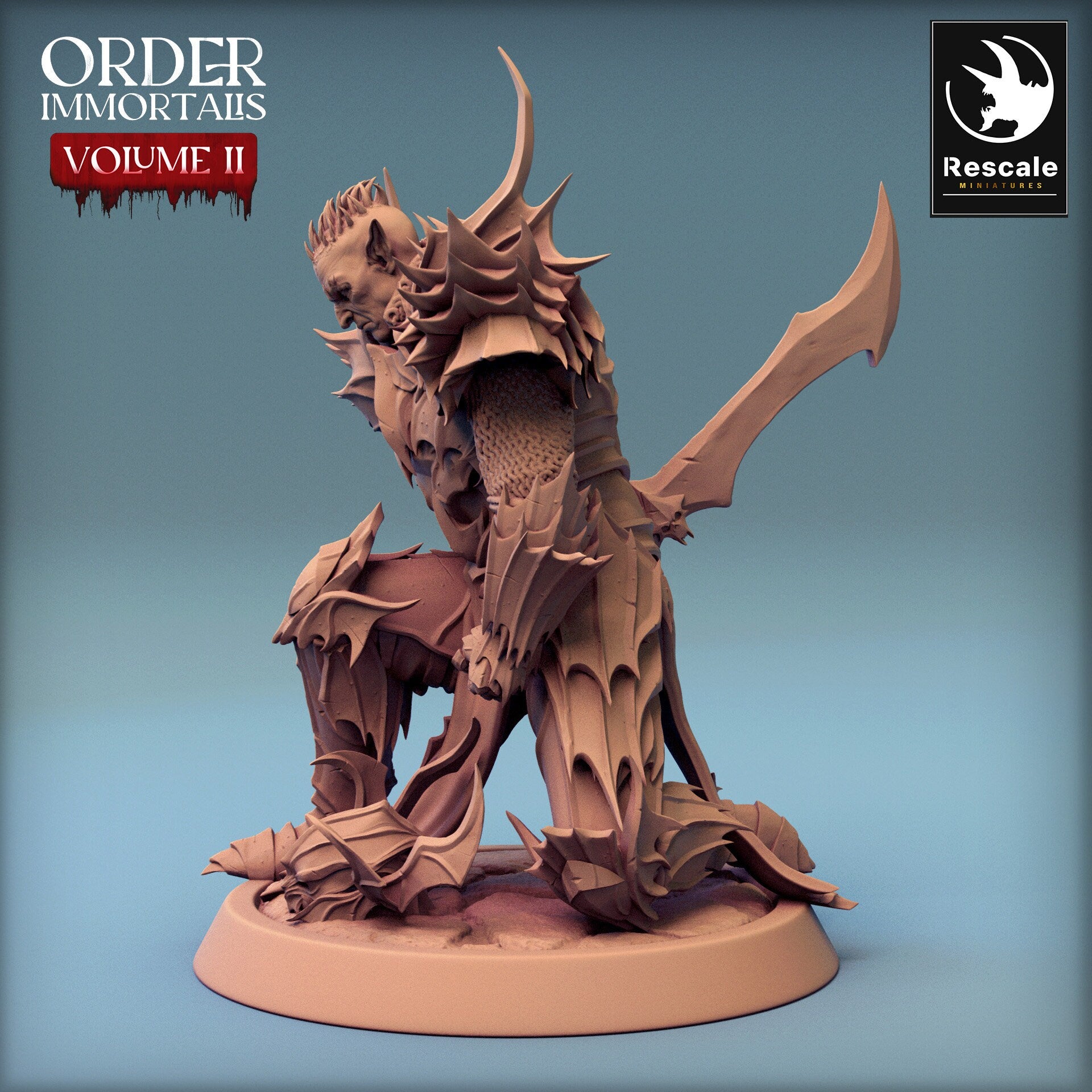 Immortalis Draven Servitor with Sword | Rescale Miniatures | Compatible with D&D/AoS | Fantasy | Tabletop RPG