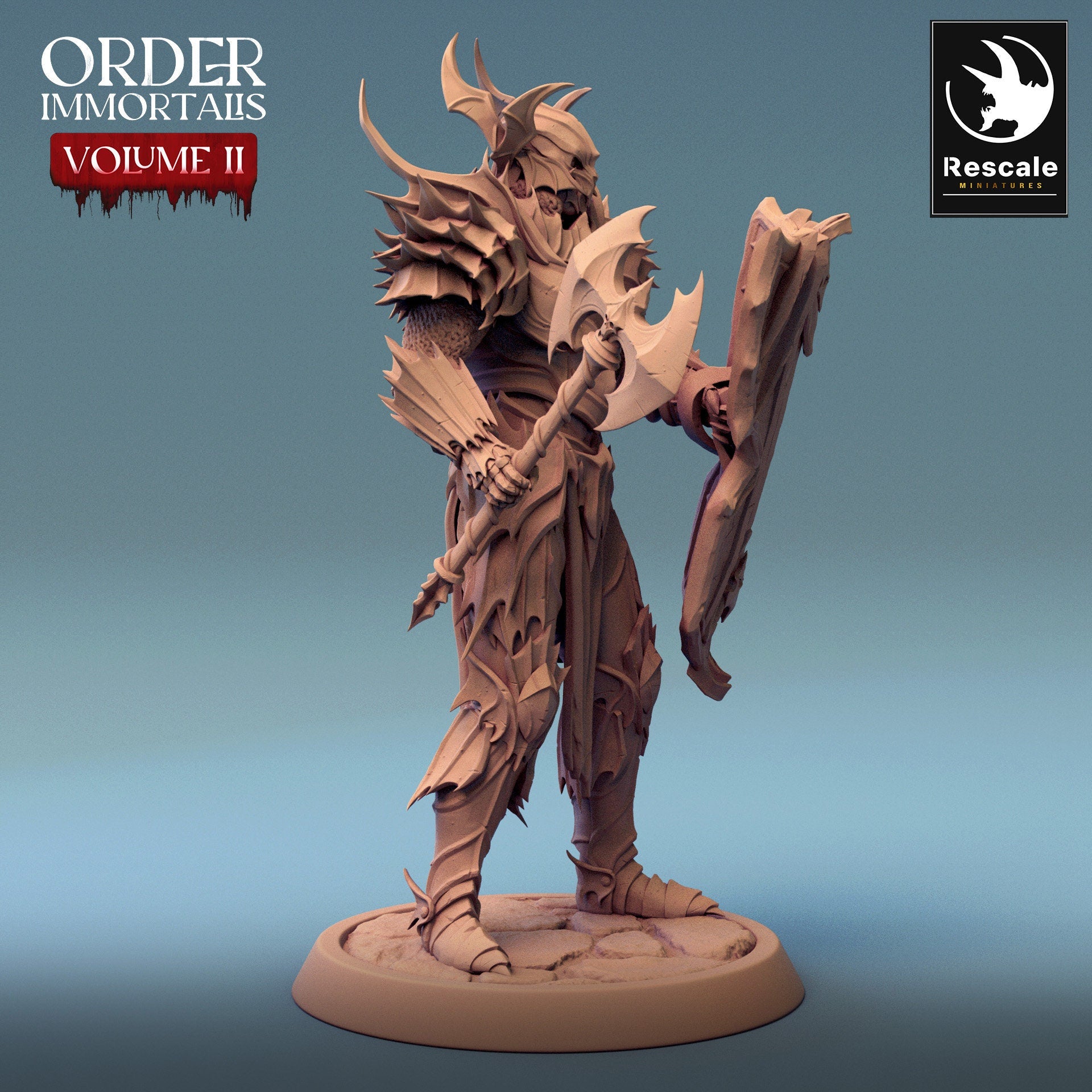 Immortalis Draven Full Armor Stand | Rescale Miniatures | Compatible with D&D/AoS | Fantasy | Tabletop RPG