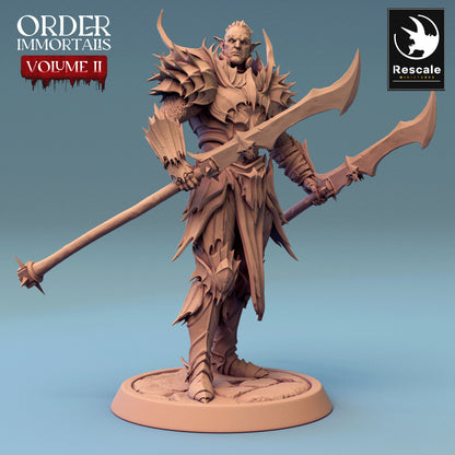 Immortalis Draven Stand with Dual Lances | Rescale Miniatures | Compatible with D&D/AoS | Fantasy | Tabletop RPG
