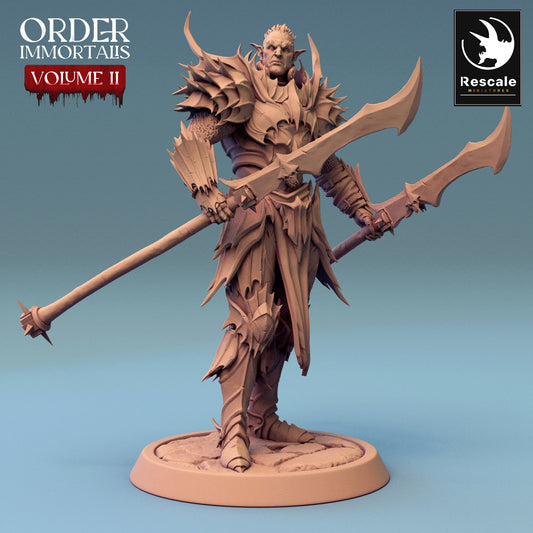 Immortalis Draven Stand with Dual Lances | Rescale Miniatures | Compatible with D&D/AoS | Fantasy | Tabletop RPG