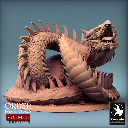 Immortalis Demon Snake | Rescale Miniatures | Compatible with D&D/AoS | Fantasy | Tabletop RPG