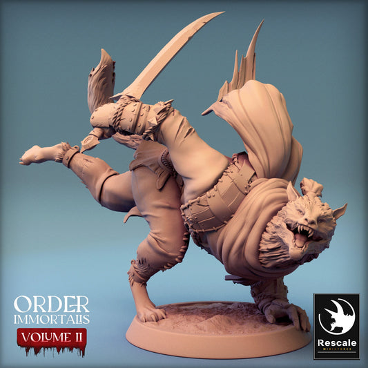 Immortalis Werewolf Charge | Rescale Miniatures | Compatible with D&D/AoS | Fantasy | Tabletop RPG