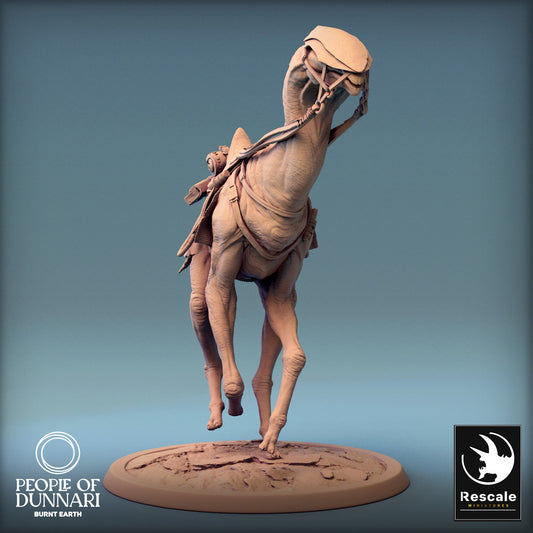 Dunnari Sand Stepper Gallop Saddled | Rescale Miniatures | Compatible with D&D/AoS | Fantasy | Tabletop RPG