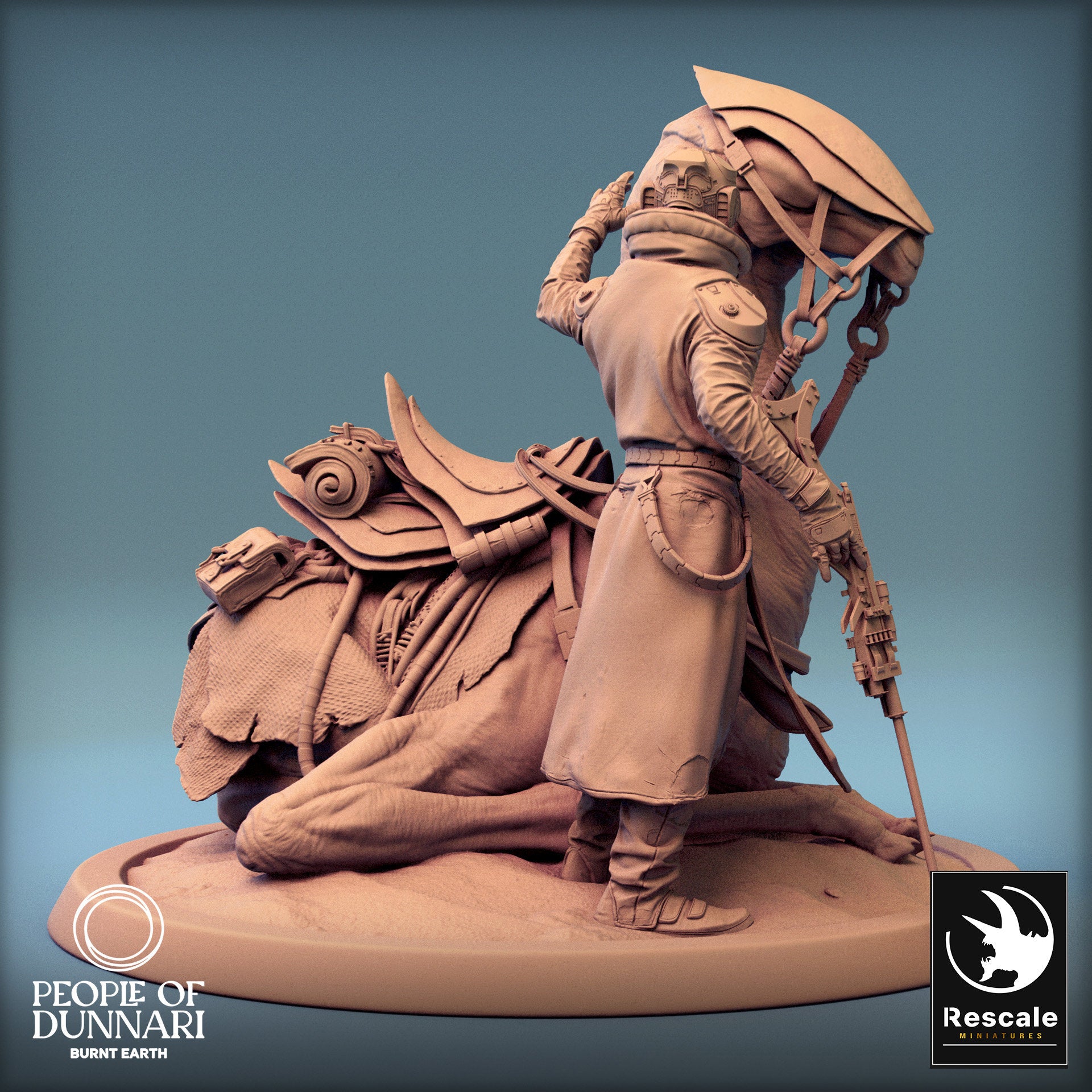 Dunnari Sand Stepper Lay Down No Cape | Rescale Miniatures | Compatible with D&D/AoS | Fantasy | Tabletop RPG