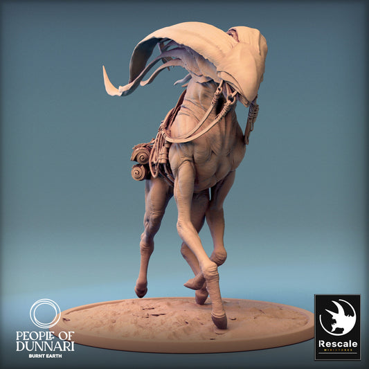 Dunnari Wind Glide Walk Saddled | Rescale Miniatures | Compatible with D&D/AoS | Fantasy | Tabletop RPG