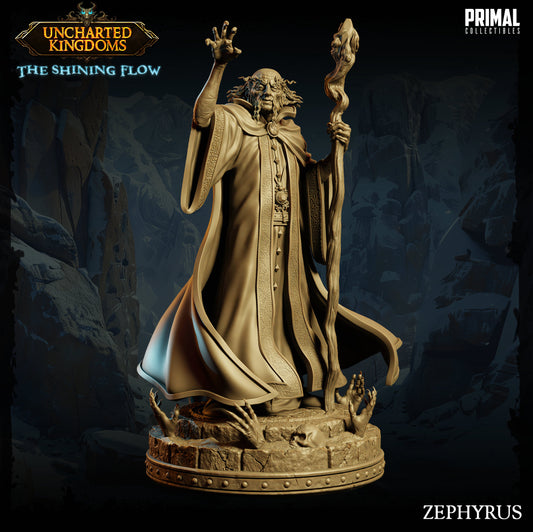 a statue of a wizard holding a staff