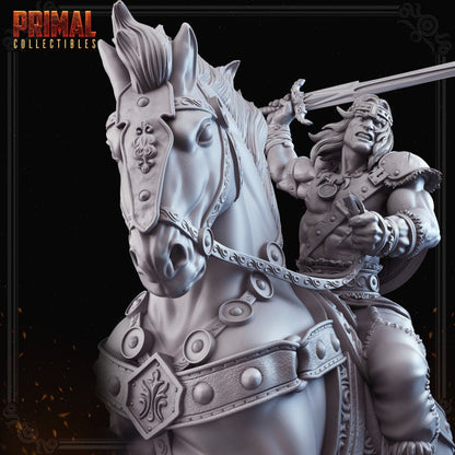 a statue of a man on a horse with a sword