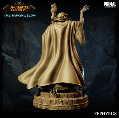 a statue of a man with a cape and a sword