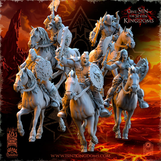 Realms of Mayhem Barbarian Rider | The Beholder Miniatures | Compatible with D&D/AoS | Fantasy | Tabletop RPG