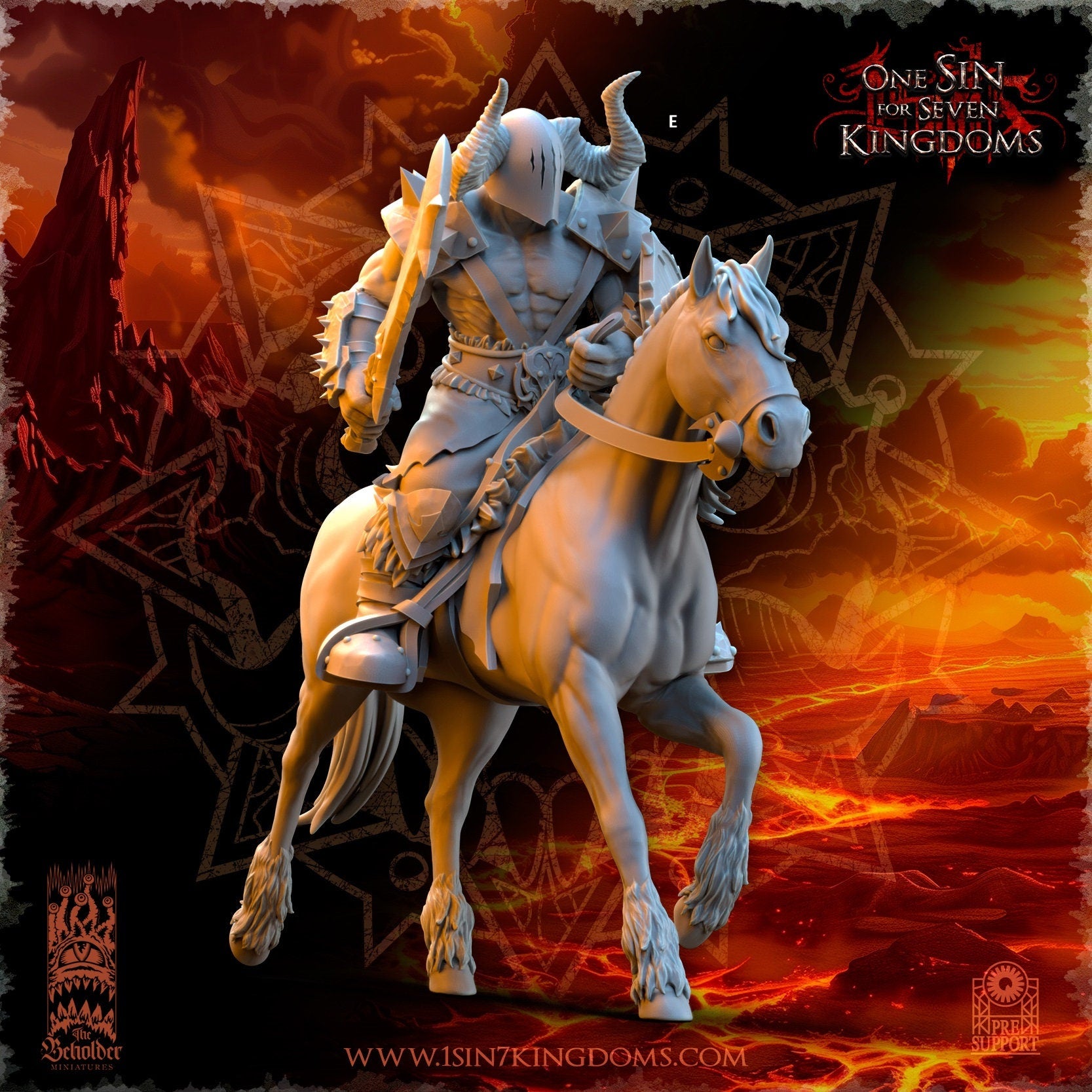 Realms of Mayhem Barbarian Rider | The Beholder Miniatures | Compatible with D&D/AoS | Fantasy | Tabletop RPG